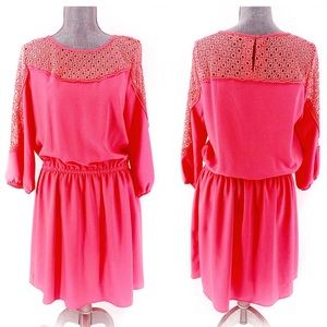 Gibson Latimer Pink Lace Accent Dress